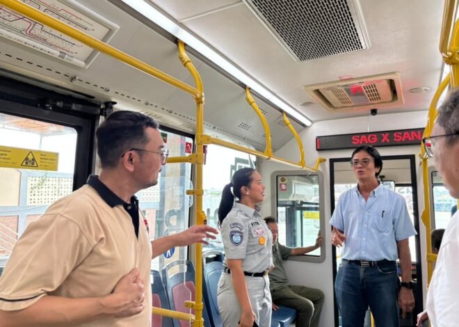 Dukung Transportasi Ramah Lingkungan dan Berkeselamatan, Kakanwil Jasa Raharja Bengkulu Jajal Bus Listrik PO SAN