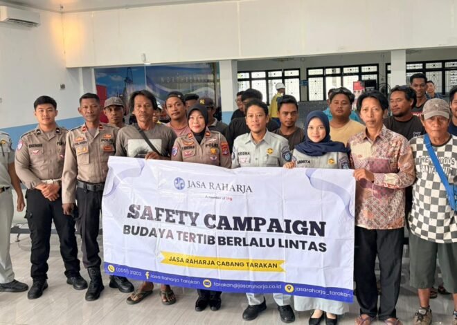 Tingkatkan Keselamatan Berlalu Lintas, Jasa Raharja Gelar Safety Campaign untuk Sopir Truk di Pelabuhan Malundung Tarakan