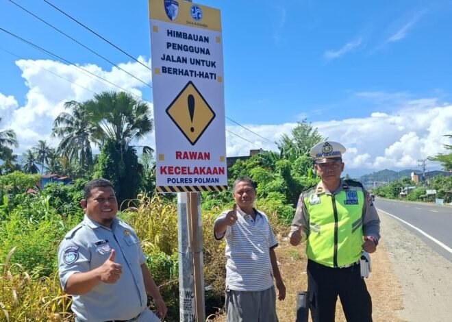 Jasa Raharja Polewali Mandar Laksanakan Survey Jalan dan Pemasangan Spanduk Keselamatan Berlalu Lintas di Sejumlah Titik Rawan Kecelakaan