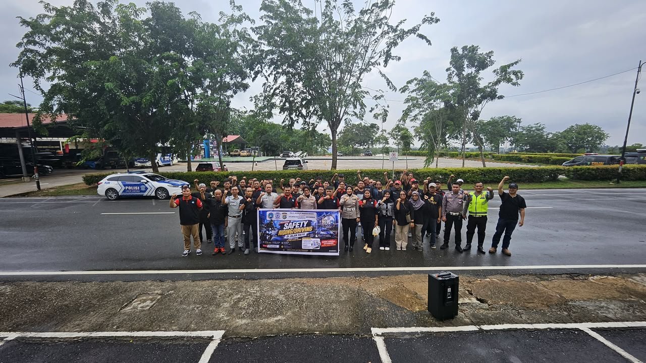 Jasa Raharja dan Kamsel Ditlantas Polda Kepri Gelar Safety Riding dan Sosialisasi PPGD Kepada Serikat Pekerja PT. Mcdermott Indonesia