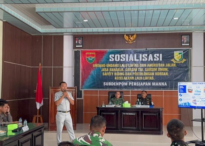 Jasa Raharja Hadiri Sosialisasi Keselamatan Berlalu Lintas di Subdenpom Persiapan Manna