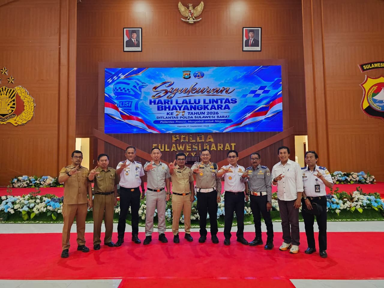 Jasa Raharja Cabang Mamuju Hadiri Syukuran Hari Lalu Lintas Bhayangkara ke-71 di Polda Sulawesi Barat