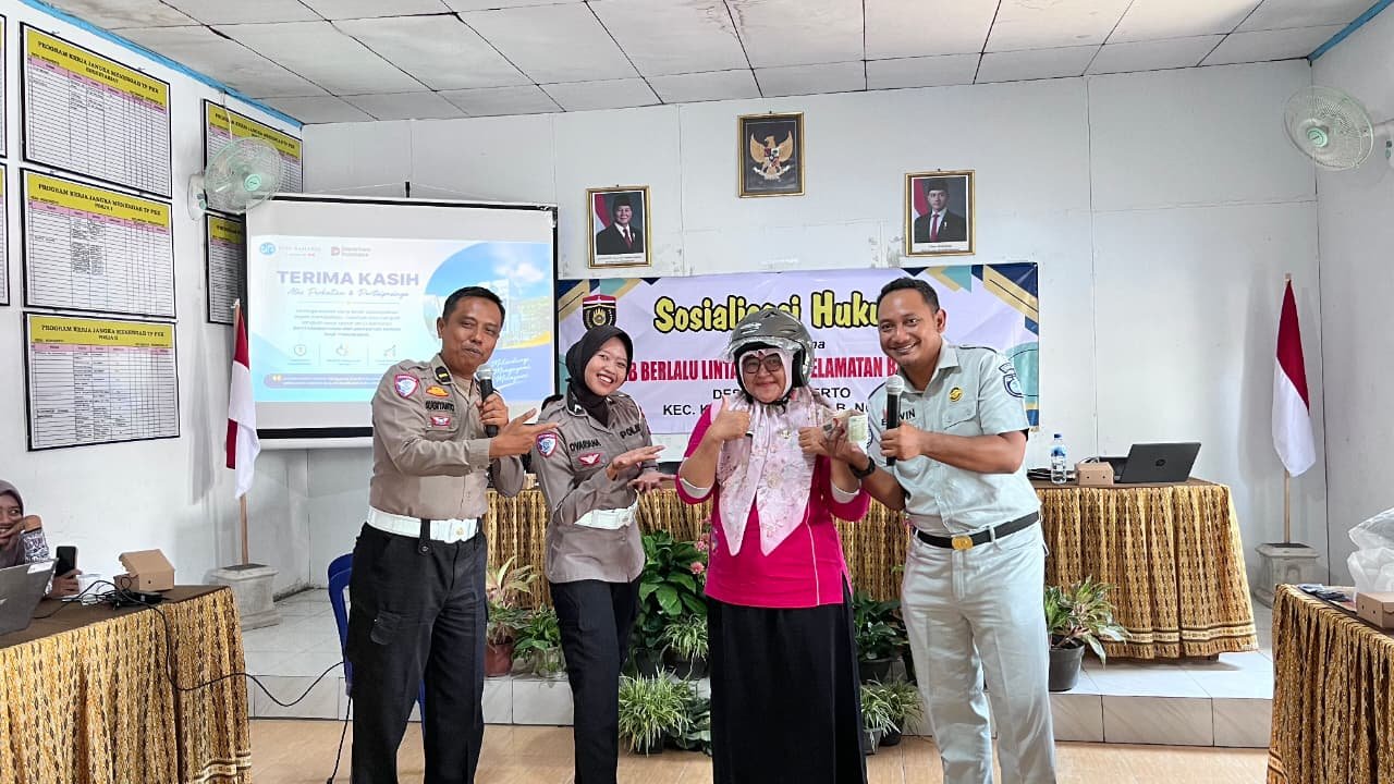 Jasa Raharja dan Satlantas Polres Ngawi Edukasi Warga Wonokerto tentang Tertib Pajak dan Keselamatan Berlalu Lintas